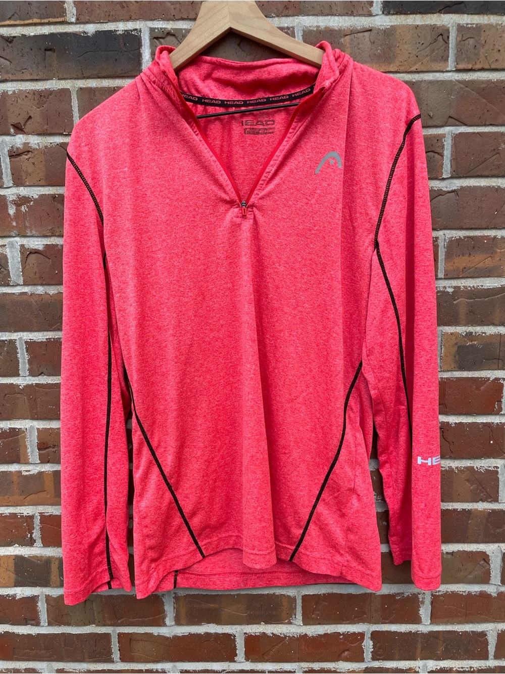 HEAD Red-Pink Athletic Pullover with Subtle Logo